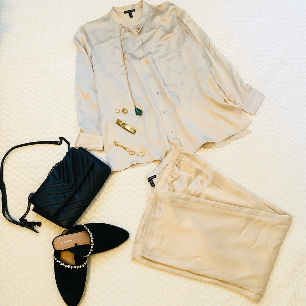 Ellie fisher Cream Blouse and Pants Set